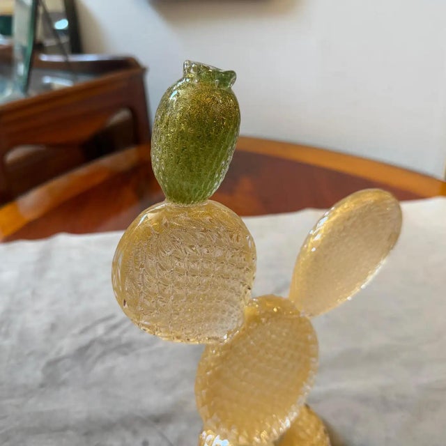 A 1990s Dior Home Green and Gold Murano Glass Flowering Cactus For Sale - Image 13 of 14