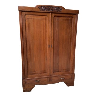 Vintage Art Deco Wardrobe in Oak, 1930 For Sale