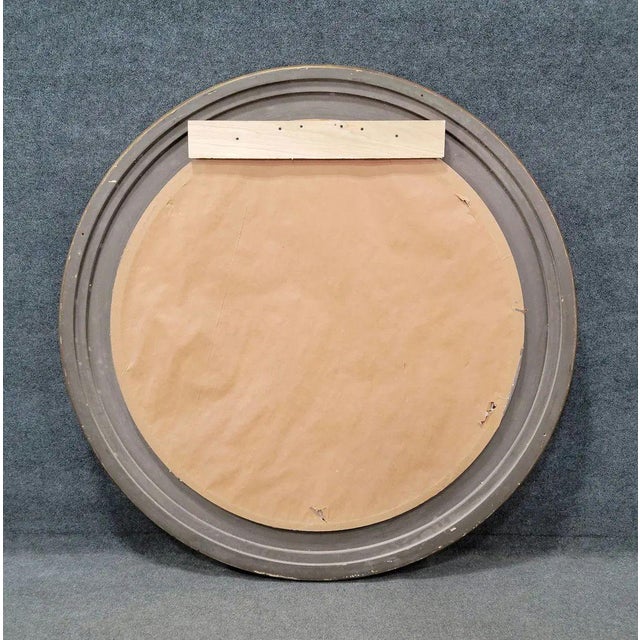 60” Gilded Round Hollywood Regency Mid 20th Century Mirror For Sale - Image 10 of 11