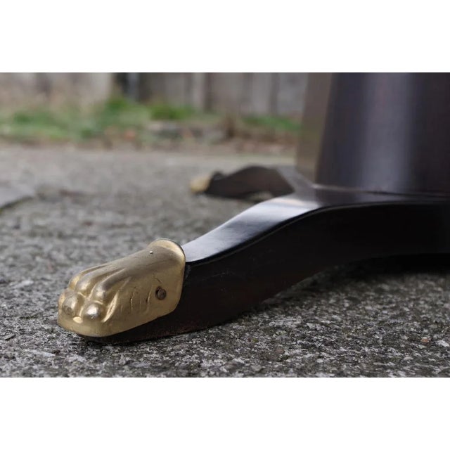 6 chairs and table from the rigamonti brothers in mahogany and original damask fabric with lace; table base with...