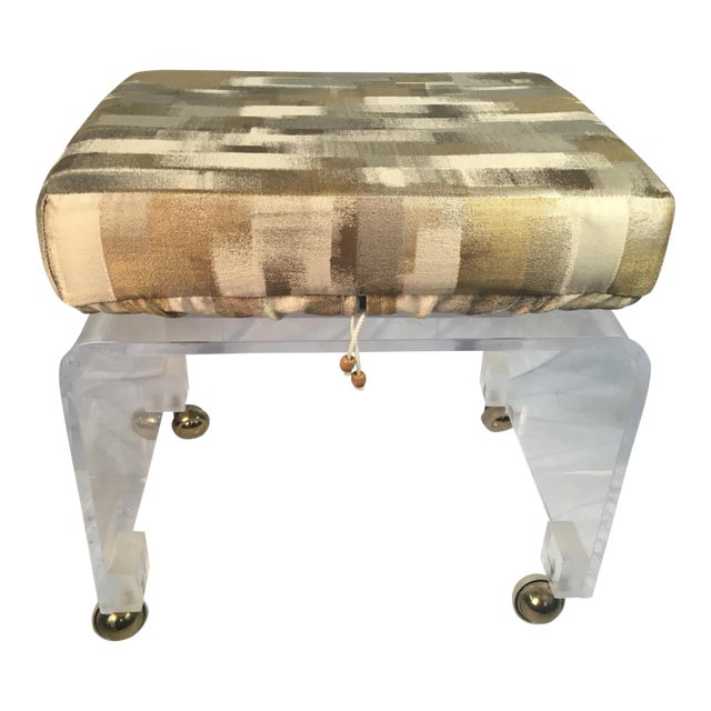 1960s Vintage Lucite Vanity Stool For Sale
