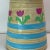 Hollywood Regency Vintage Bamboo Mushroom Garden Stool-Side Table, Hand Painted Tulips, Signed Jen Lee For Sale - Image 3 of 11