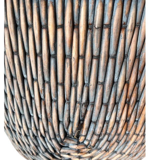 31" Tall Rare Antique Asian Gathering Fisherman Basket Early 20th Century Farmhouse Rustic For Sale - Image 4 of 8