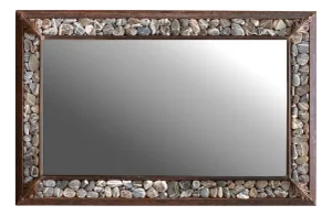 Handcrafted Mirror in Iron and Stones