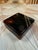 A striking mid-century/1970s decorative box crafted from faux tortoiseshell lucite (acrylic) in warm amber and dark brown...