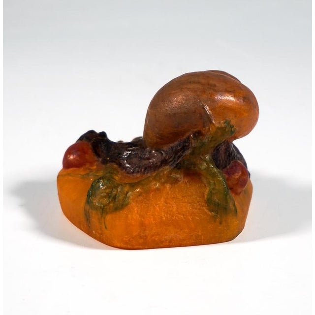 Art Nouveau Pate de Verre Snail Paperweight by Amalric Walter & Henri Bergé, France, 1920 For Sale - Image 4 of 8
