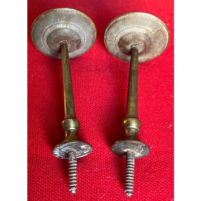 Antique Early 19th Century American Federal Neoclassical Brass Mirror Supports or Drapery Curtain Tie Backs 1810 - 1820 - A Pair For Sale - Image 13 of 15