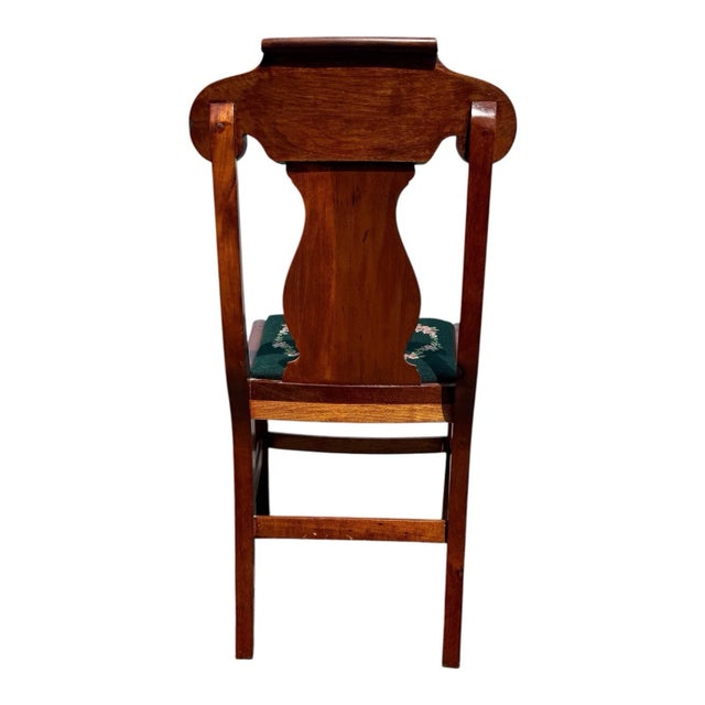 1940s 1940s Flame Mahogany Empire Side Chair With Needlepoint Seat For Sale - Image 5 of 16