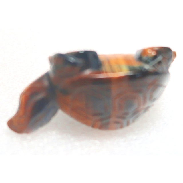 Vintage Hand-Carved Tigers Eye Miniature Turtle - Symbol of Tranquility and Steadfastness; Said to Teach You to Take Your Time and Enjoy Life For Sale - Image 11 of 18