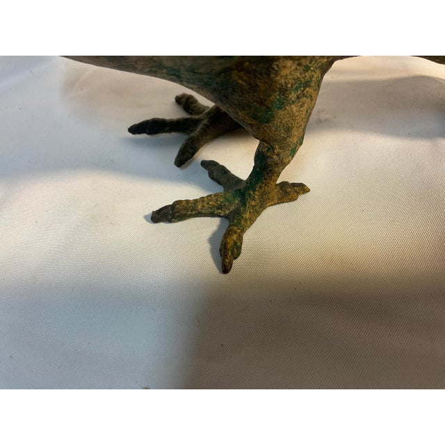Pair of Antique Asian Metal Pigeons For Sale - Image 4 of 10