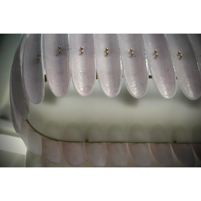 Mid-Century Murano Pink Art Glass Rectangular Chandelier and Pendant For Sale - Image 3 of 10