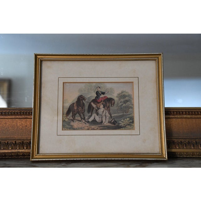 19th Century Set of 4 Antique Hand-Colored Pastoral Prints in Gilt Frames For Sale - Image 5 of 5