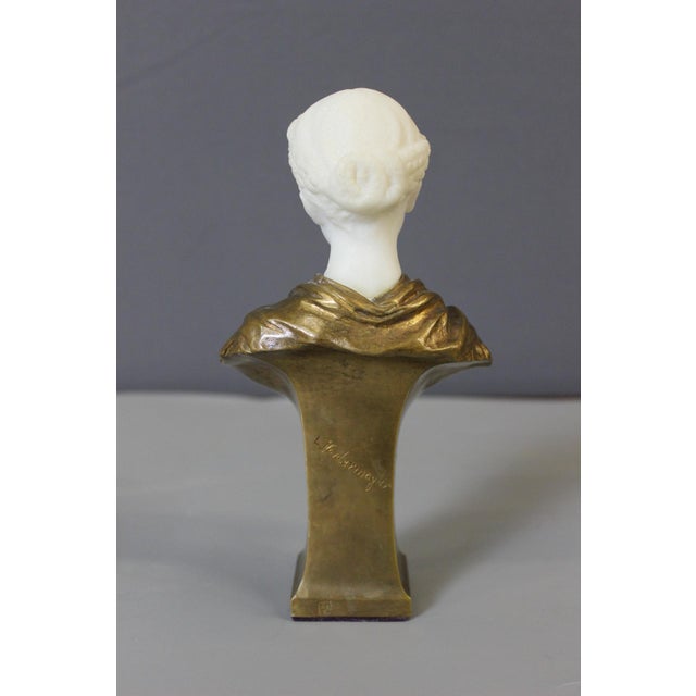Bust of a Young Woman in Bronze and Marble by Vordormayer For Sale - Image 5 of 13