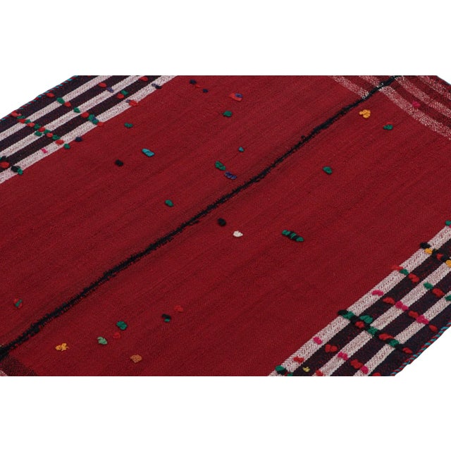 Rug & Kilim 1950s Vintage Persian Kilim in Red, White & Black, Panel Style by Rug & Kilim For Sale - Image 4 of 8