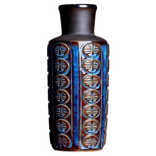 Large Model 3347 Vase in Blue Ceramic from Søholm, Denmark, 1960s For Sale