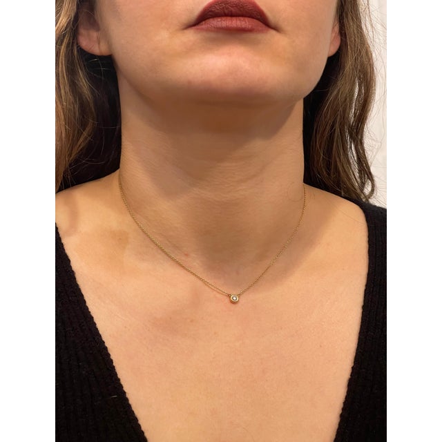 Diamonds by the Yard Single Diamond Pendant in Yellow Gold by Elsa Peretti T&Co For Sale - Image 18 of 18