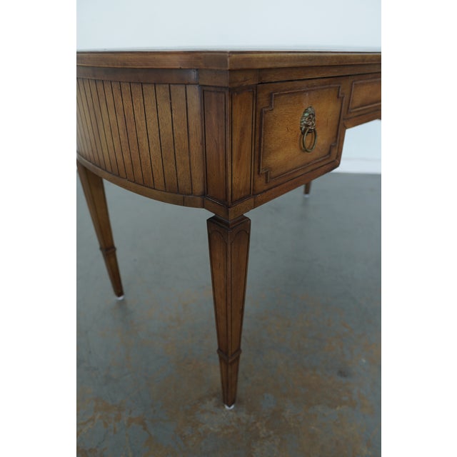 Attributed to Baker Furniture Leather Top Plat Desk For Sale - Image 13 of 15