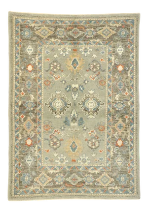 Earth-Tone Turkish Oushak Rug - 04'01 X 05'08