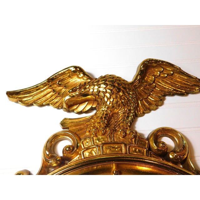 1960s Vintage Syroco 4010 Eagle Mirror Federal Style Convex Wall Mirror Excellent Condition Celebrate u.s. 250th Anniversary For Sale - Image 5 of 17