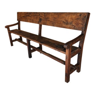 Antique Mesquite Mexican Long Bench For Sale