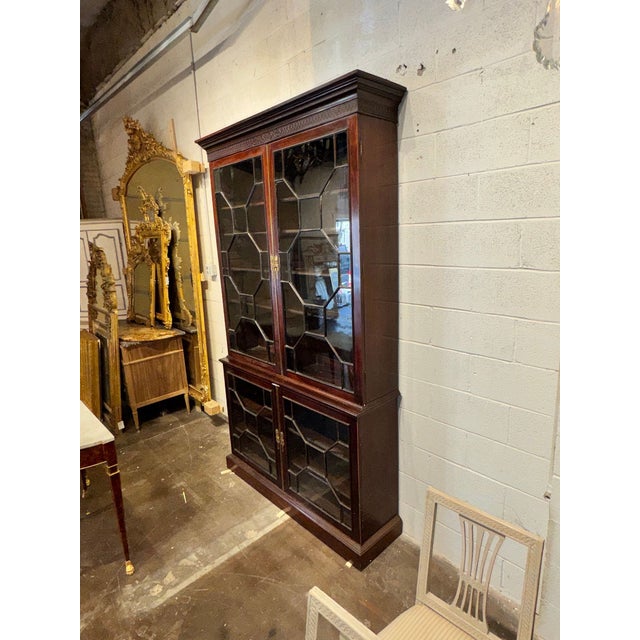 19th C. English Mahogany Display Cabinet For Sale In Dallas - Image 6 of 6