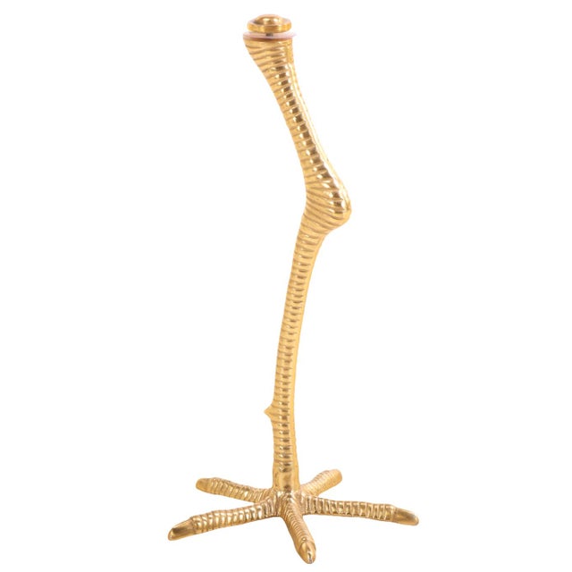 Surrealism 1990s Surreal Brass Bird Leg Drinks Table, in the Manner of Meret Oppenheim. For Sale - Image 3 of 5