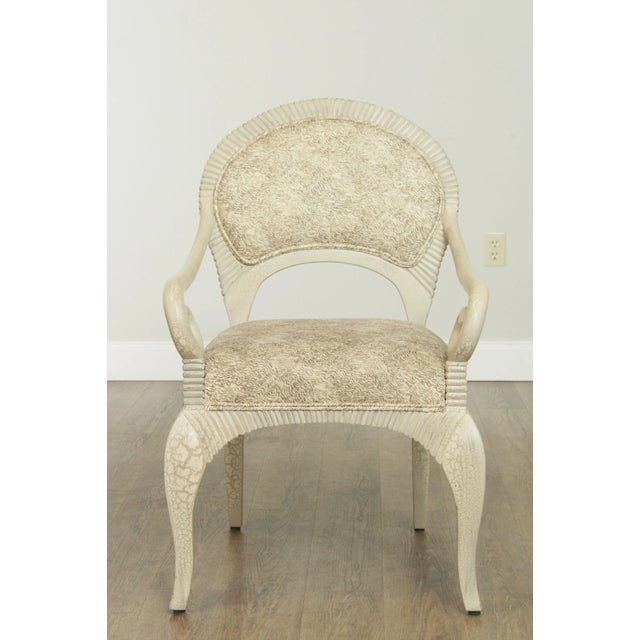 Traditional Casa Bique Crackle Painted Armchairs - Set of 4 For Sale - Image 3 of 13
