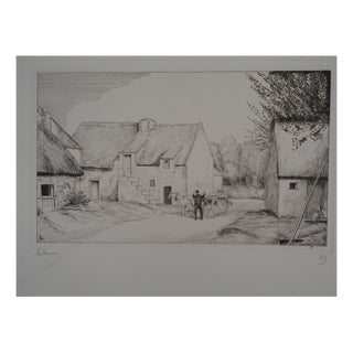 Jean-Emile Laboureur, The Blacksmith's House, Original Signed Etching For Sale