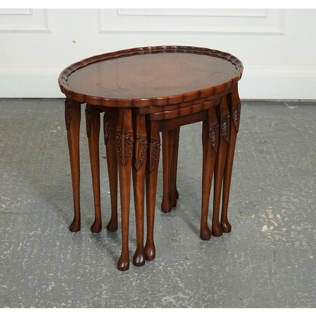 Vintage Nest of Tables with Pie Crust Top from Bevan Funnel For Sale - Image 3 of 16