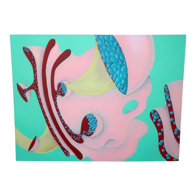 Large Postmodern Abstract Acrylic Painting Attributed to Sondra McLinn For Sale