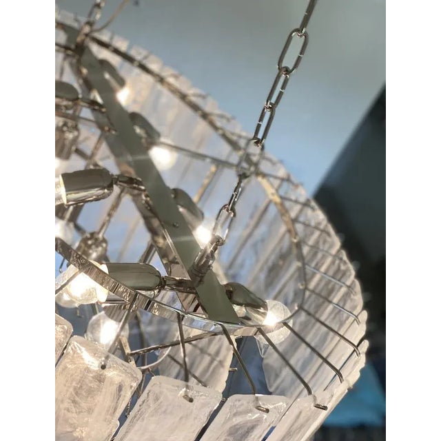 Large Oval Diamond Listelli Murano Glass Chandelier from Simoeng For Sale - Image 6 of 10