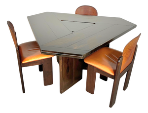 Mid-Century Dining Table and Chairs by Silvio Coppola for Fratelli Montina, Italy, 1970s, Set of 4