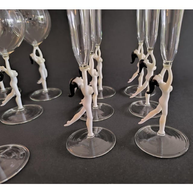 Liqueur and Wine and Champagne Glasses from Lauscha, 1940s, Set of 18 For Sale - Image 14 of 15