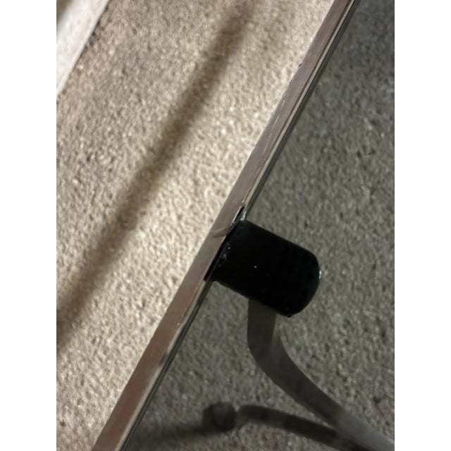 Modernist Brushed Steel and Smoked Glass Console in the style of Maria Pergay, 1970 For Sale - Image 6 of 7