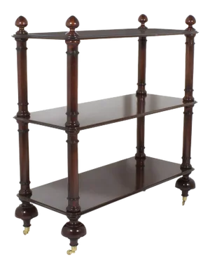 Three-Tiered Mahogany Set of Shelves or Étagerè