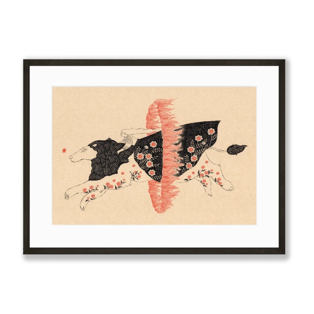 Tan Contemporary Art Print by Sugimoto Sanae "Swift Horse" For Sale - Image 8 of 11