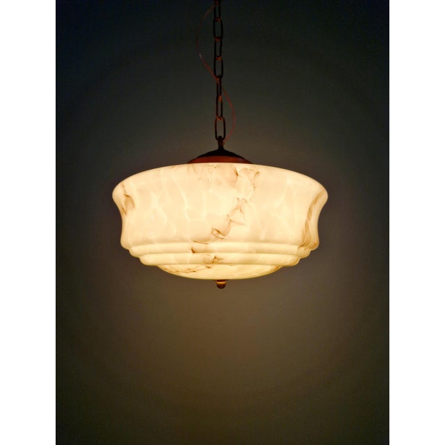 Art Deco Pendant Light in Marbled Opaline Glass, 1920s For Sale - Image 14 of 16