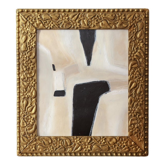 Original Framed Abstract Painting in Antique Gold Frame For Sale