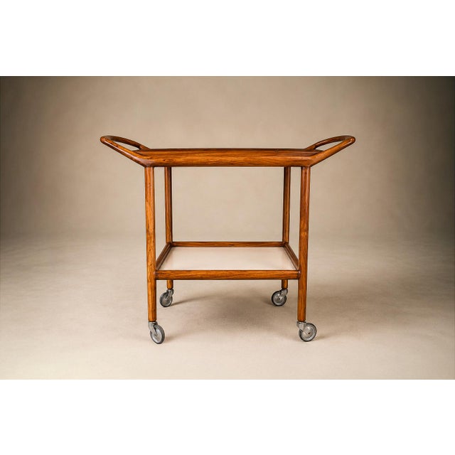 Brazilian Mid-Century Modern Bar Cart in Caviúna Wood, Brazil, 1960s For Sale - Image 13 of 18