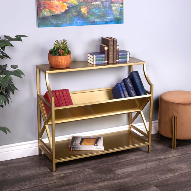 Based on an Old French Librarie book shelf, this modern interpration is sure to delight any book reader. With it's gold...