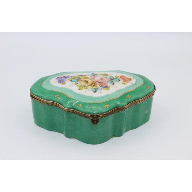 Porcelain Box with Flower Decoration, 1940s For Sale - Image 13 of 13