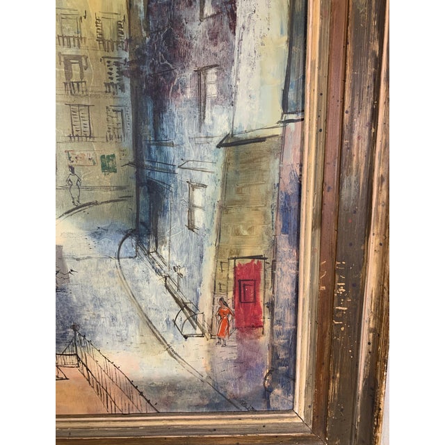 1960s Modernist Parisian Street Scene Painting For Sale - Image 5 of 12