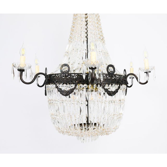 Antique Louis Revival Cut Crystal 14-Light Ballroom Chandeliers, 1920s, Set of 6 For Sale - Image 14 of 18