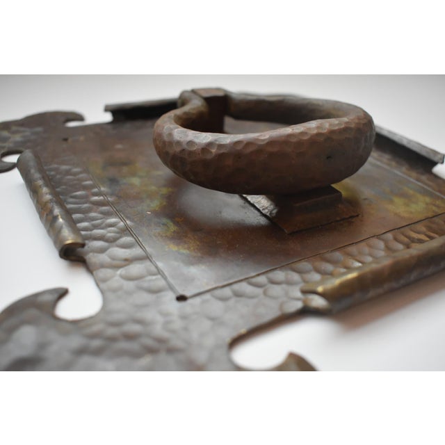 Arts and Crafts Brass Hammered Door Knocker For Sale - Image 4 of 7