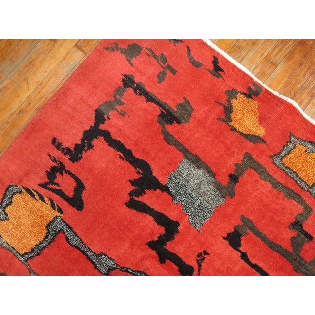 Mid 20th Century Vintage Turkish Art Deco Rug - 6'10" x 9'11" For Sale - Image 5 of 9