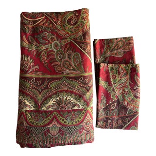 Boho Paisley Bohemian Pottery Barn King Size Duvet Cover & Two Standard Sized Pillow Cases For Sale