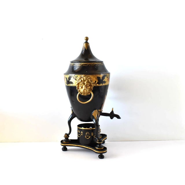 Antique C. 1800 Regency Painted Tole Samovar Hot Mulled Wine Urn For Sale In San Francisco - Image 6 of 13