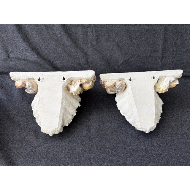 Vintage Coastal Seashell Encrusted Wall Bracket a Pair For Sale - Image 12 of 17