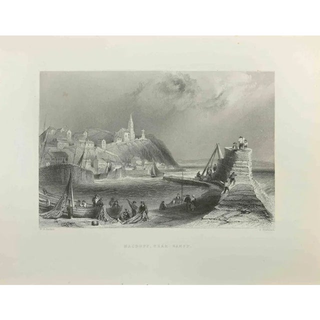 Macduff, Near Banff is an etching realized in 1845 by Samuel Bradshaw. Signed in plate. The artwork is realized in a well-...