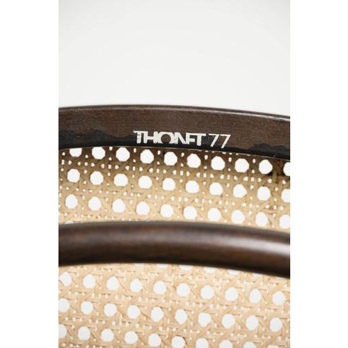 Vintage Long John High Back Bentwood Chairs with Webbing Seats from Thonet, Set of 6 For Sale - Image 16 of 17